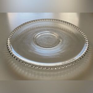 Vintage Clear Glass Serving Platter 12”